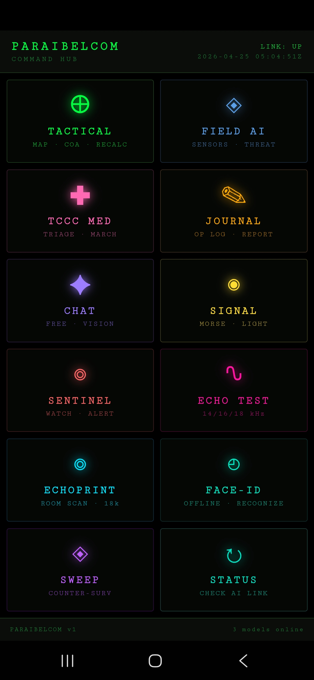 Command Hub — Module Selection