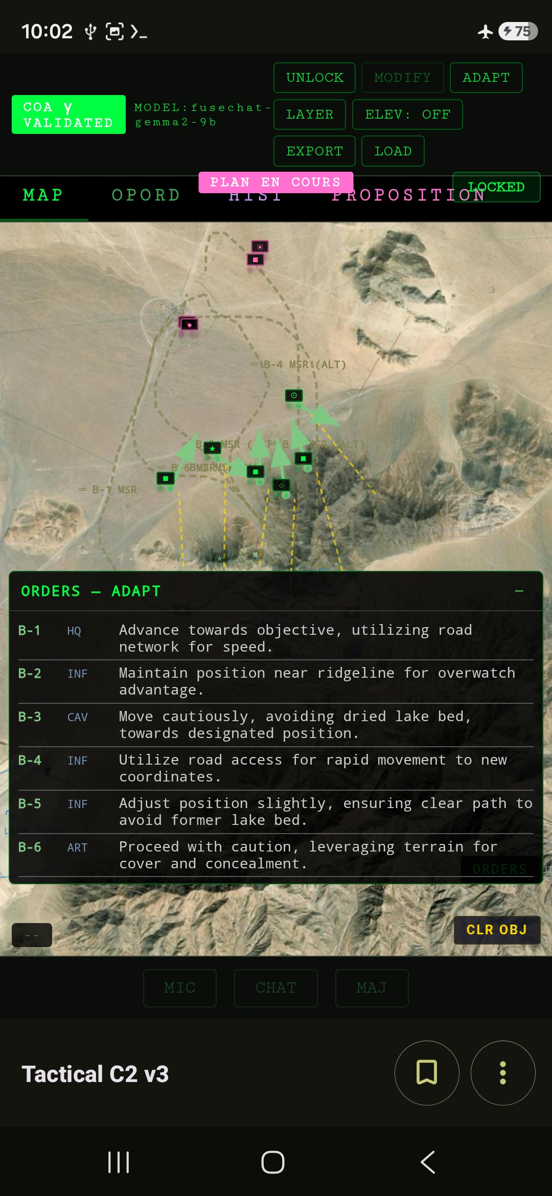 Movement Orders on Phone